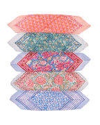 Set of 5 – Organic Cotton Bandana Head Scarves | Hand Printed Boho Hair Wraps for Women | Lightweight Eco-Friendly Headband & Neck Tie | UK