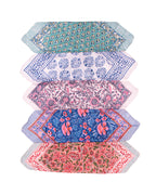Set of 5 – Paisley Print Cotton Bandanas | Handmade Boho Block Printed Neck Scarf, Headband & Hair Wrap | Sustainable Unisex Fashion Gift | UK