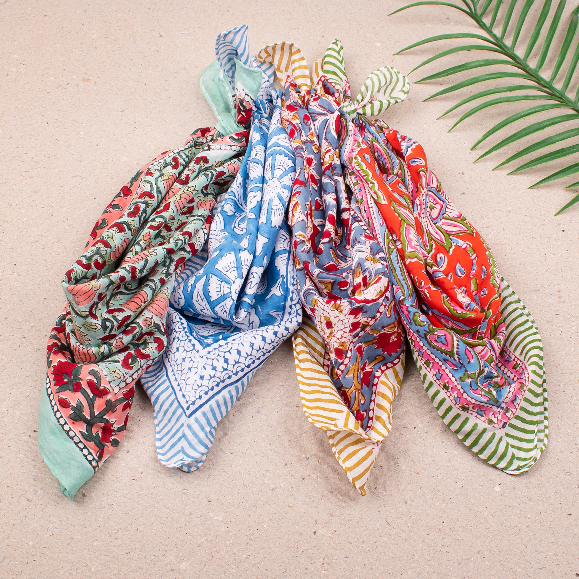 Block Print Cotton Bandanas