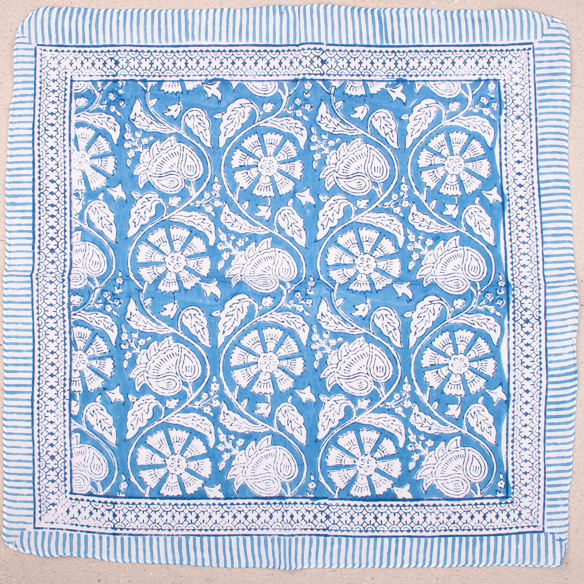 Lightweight Cotton Headwrap, Boho Bandana For Summer Style, Hand Block Print Scarf For Hair Or Face, Unisex Fashion Accessory - 2pcs