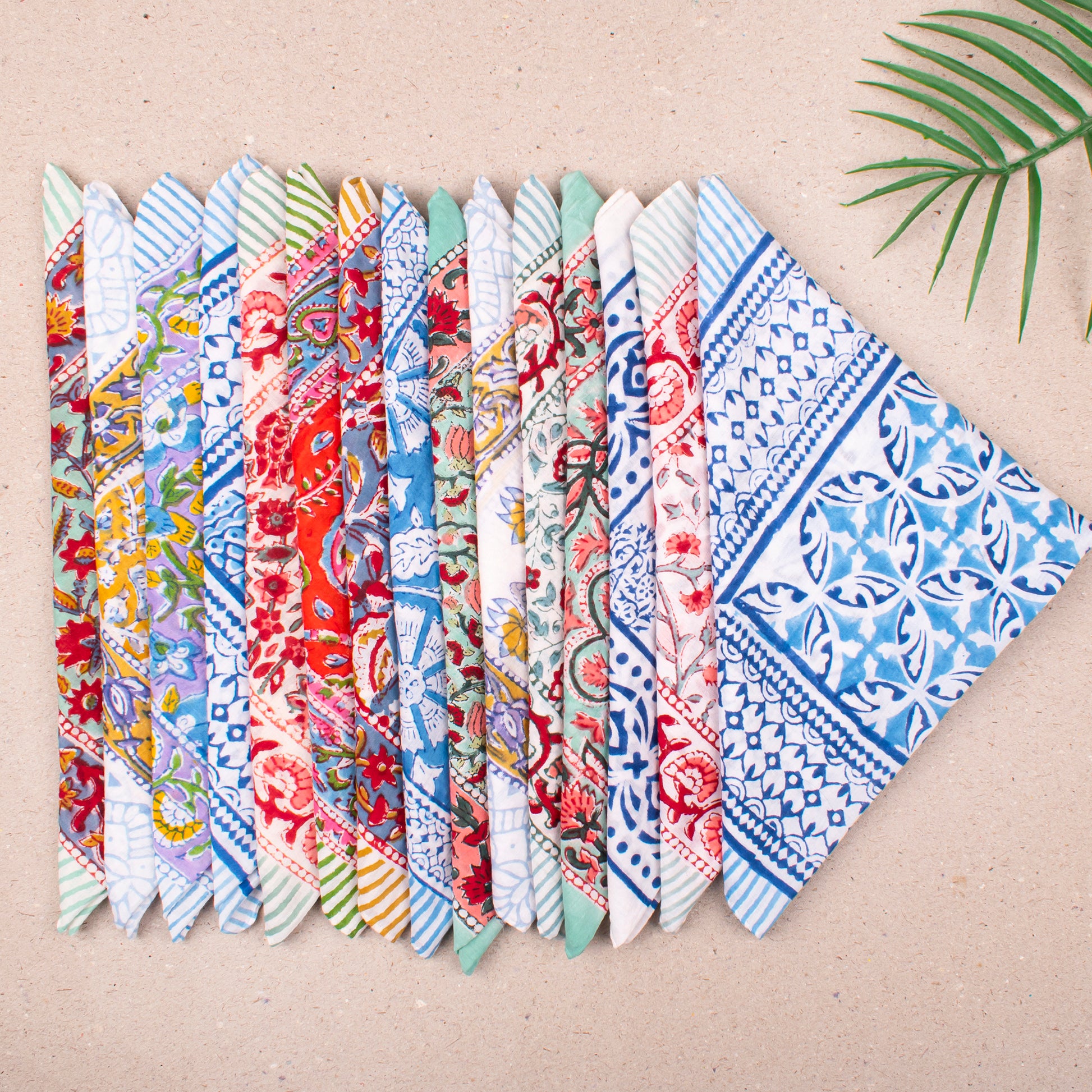 Boho Inspired Cotton Bandana Scarf, Handmade Lightweight Headwrap For Face, Neck Or Hair, Summer Style For Men & Women - 15pcs