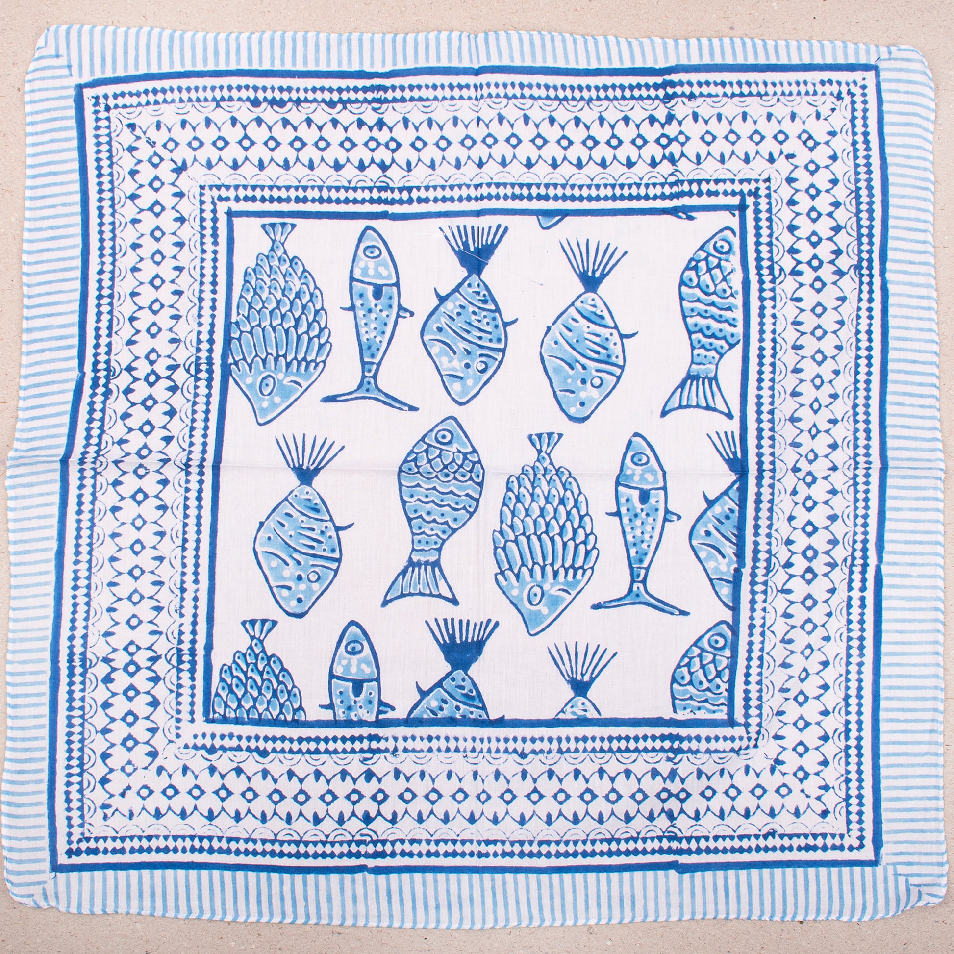 Reusable Lightweight Bandana Scarf, Cotton Block Print Headwrap For Men & Women, Boho Neck Or Hair Accessory, Travel Friendly Wrap - 2pcs