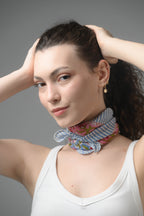 Set of 5 – Dopamine Dressing Cotton Bandanas | Colourful Floral Block Print Neck Scarf & Head Wrap | Boho Lightweight Fashion Accessory for Summer | UK