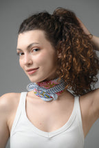 Set of 5 – Boho Floral Hand Block Printed Cotton Bandanas | Lightweight Unisex Head Wrap, Neck Scarf & Hair Tie | Eco-Friendly Bohemian Accessory | UK
