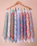 Set of 10 – Boho Floral Hand Block Printed Cotton Bandanas | Lightweight Unisex Head Wrap, Neck Scarf & Hair Tie | Eco-Friendly Bohemian Accessory | UK