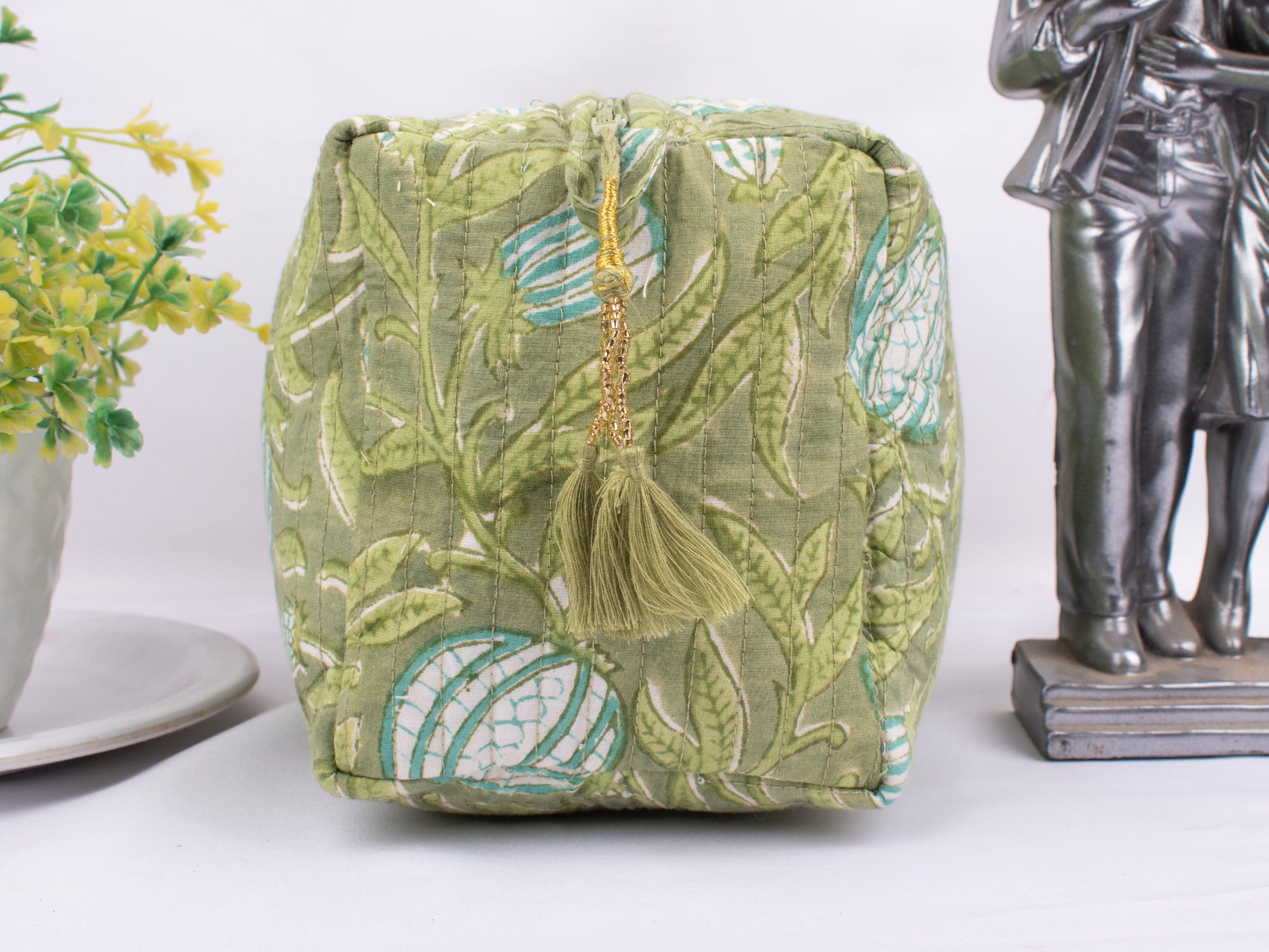 Set of 3 Cotton Makeup Bags, Women's Beauty Bags, Toiletry Bags, Waterproof Wash Bags, Zipper Pouch Bag, Lightweight Cotton Bags