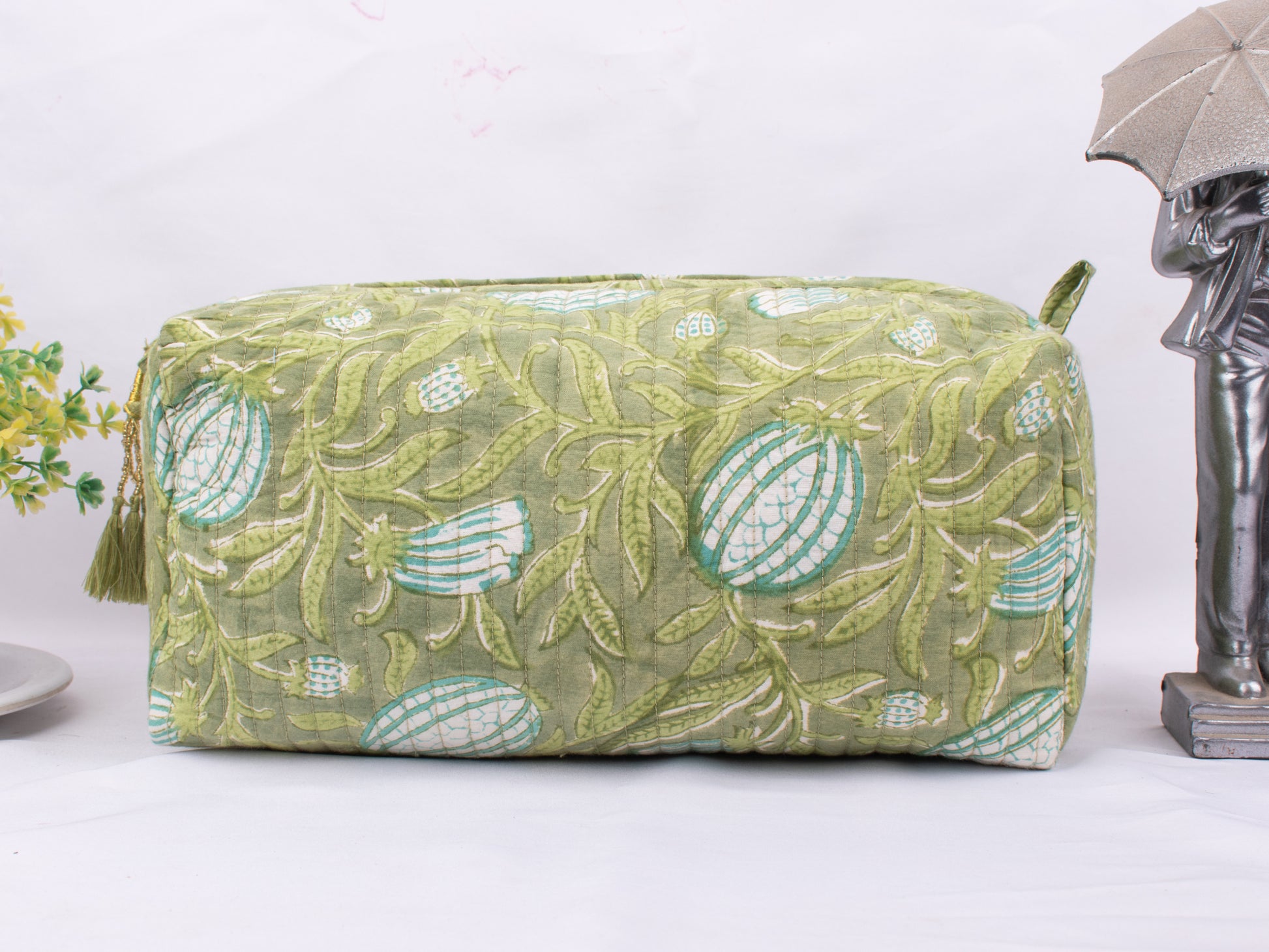 Set of 3 Cotton Makeup Bags, Women's Beauty Bags, Toiletry Bags, Waterproof Wash Bags, Zipper Pouch Bag, Lightweight Cotton Bags