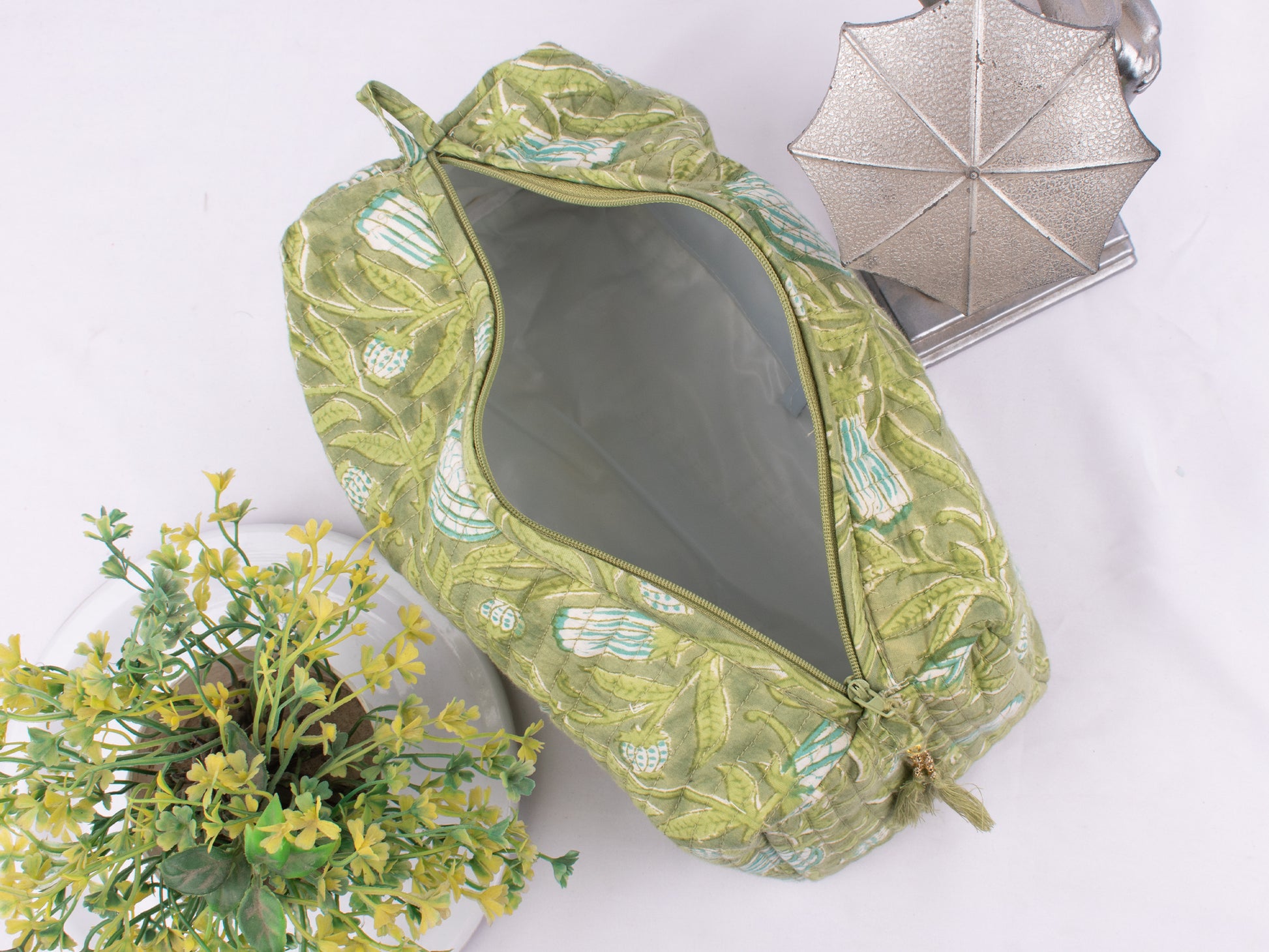 Set of 3 Cotton Makeup Bags, Women's Beauty Bags, Toiletry Bags, Waterproof Wash Bags, Zipper Pouch Bag, Lightweight Cotton Bags