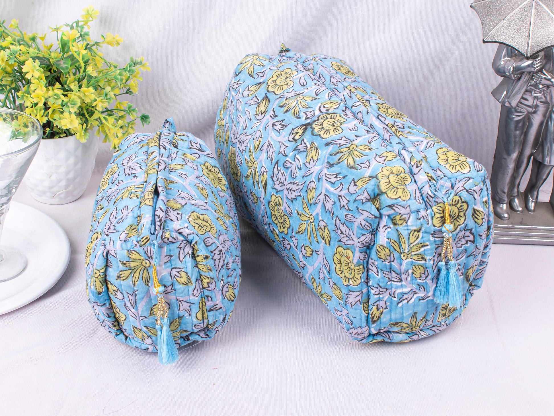 3pcs - Best Quality Cotton Makeup Bags, Lightweight Cotton Bags, Premium Cotton Fabric Bags, 3pcs Women Beauty Case Pouch
