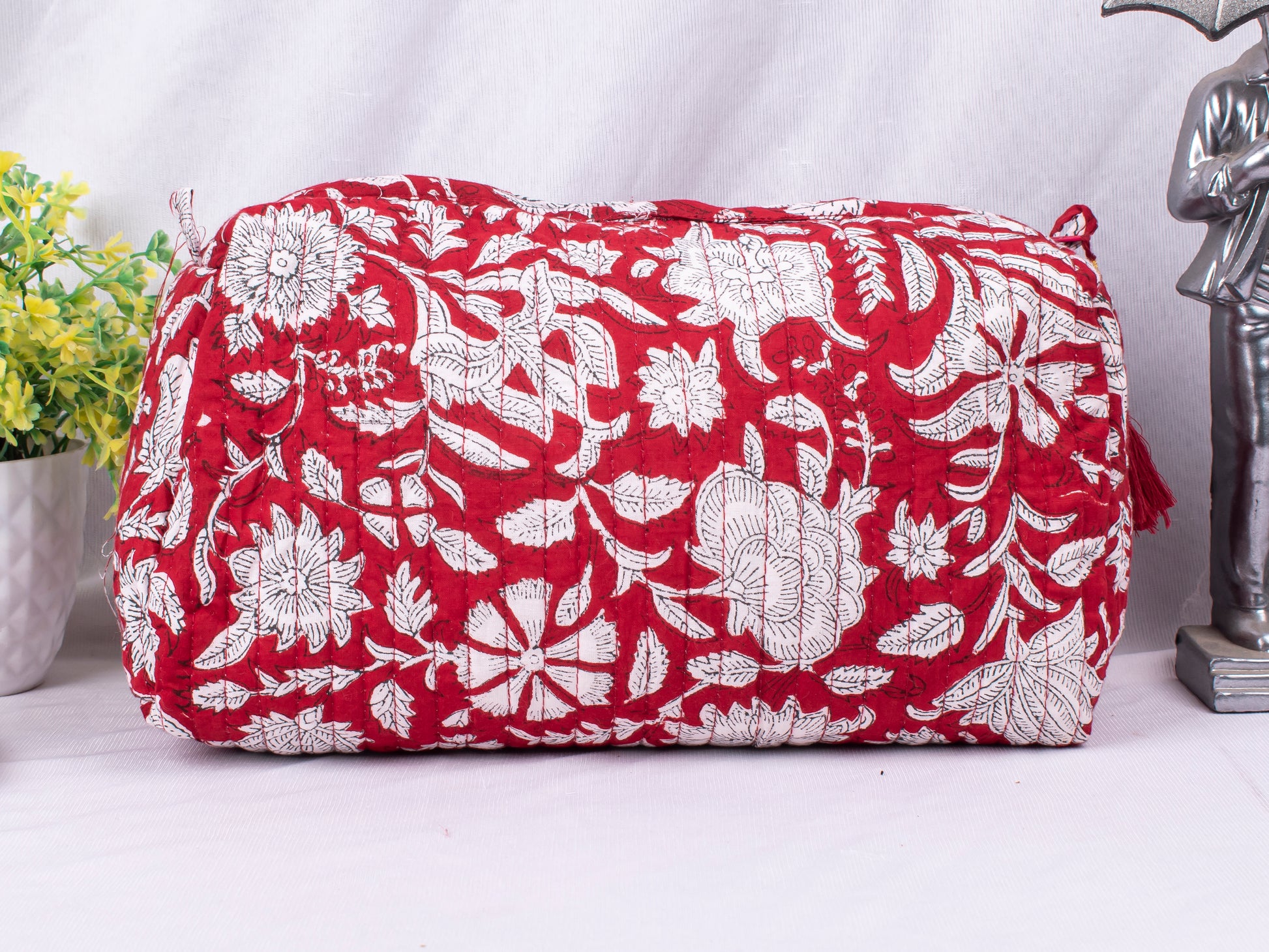 Set Of 3 Cotton Makeup Bags, Lightweight Cotton Makeup Bags, Eco-Friendly Cotton Bags, Soft Cotton Fabric Cosmetic Bags, Travel Organizer Pouches