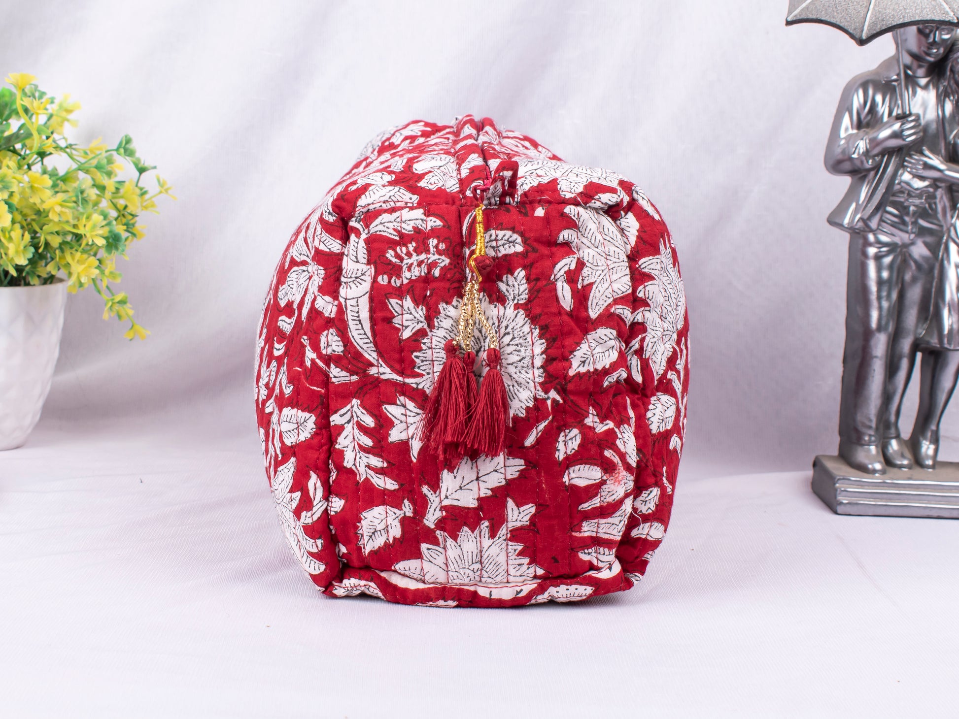 Set Of 3 Cotton Makeup Bags, Lightweight Cotton Makeup Bags, Eco-Friendly Cotton Bags, Soft Cotton Fabric Cosmetic Bags, Travel Organizer Pouches