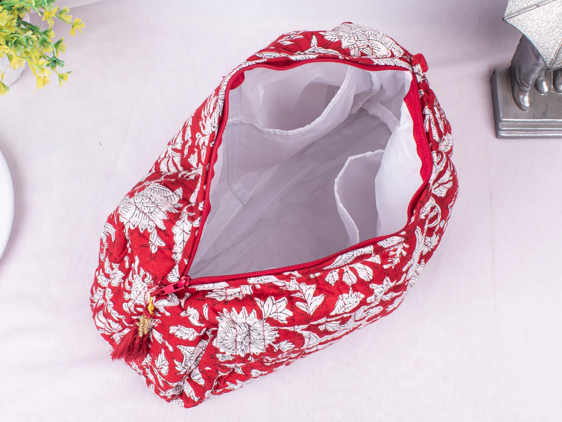 Set Of 3 Cotton Makeup Bags, Lightweight Cotton Makeup Bags, Eco-Friendly Cotton Bags, Soft Cotton Fabric Cosmetic Bags, Travel Organizer Pouches