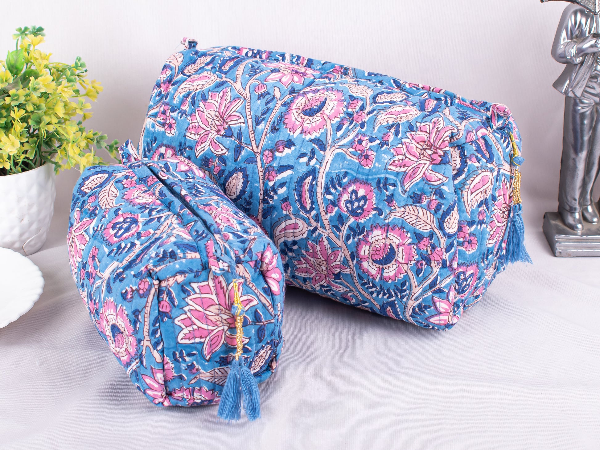 3pcs - Cosmetic Makeup Travel Bags, Pouches For cosmetic, Personalized Makeup Bag, Mini Makeup Pouches, Organic Cotton Makeup Bags