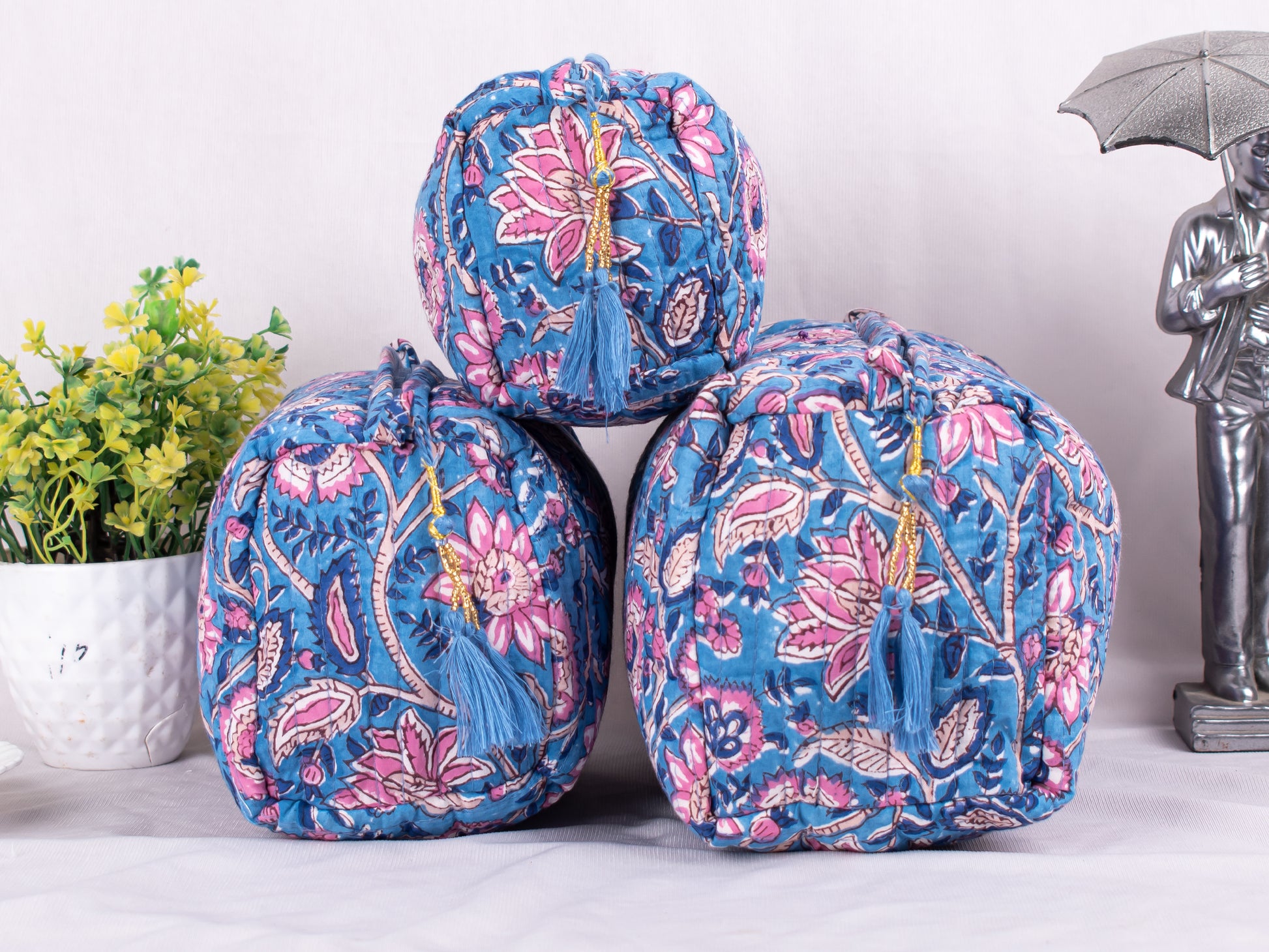 3pcs - Cosmetic Makeup Travel Bags, Pouches For cosmetic, Personalized Makeup Bag, Mini Makeup Pouches, Organic Cotton Makeup Bags