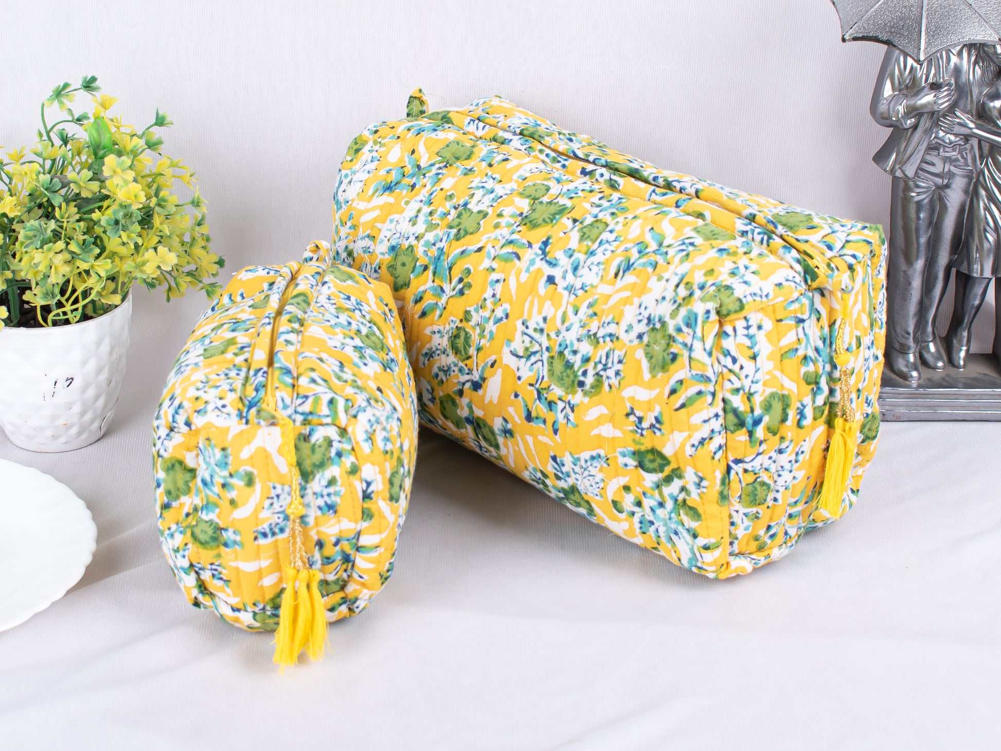 Set of 3 Makeup Bags, Cosmetic Makeup Travel Bags, Small Pouches, Travel Pouch For Women, Designer Makeup Bags, Cotton Toiletry Bags