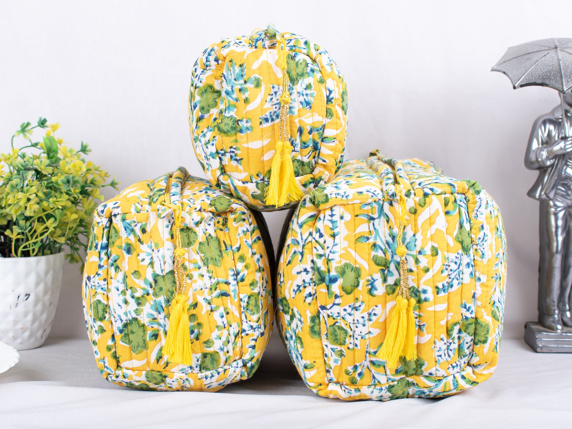 Set of 3 Makeup Bags, Cosmetic Makeup Travel Bags, Small Pouches, Travel Pouch For Women, Designer Makeup Bags, Cotton Toiletry Bags