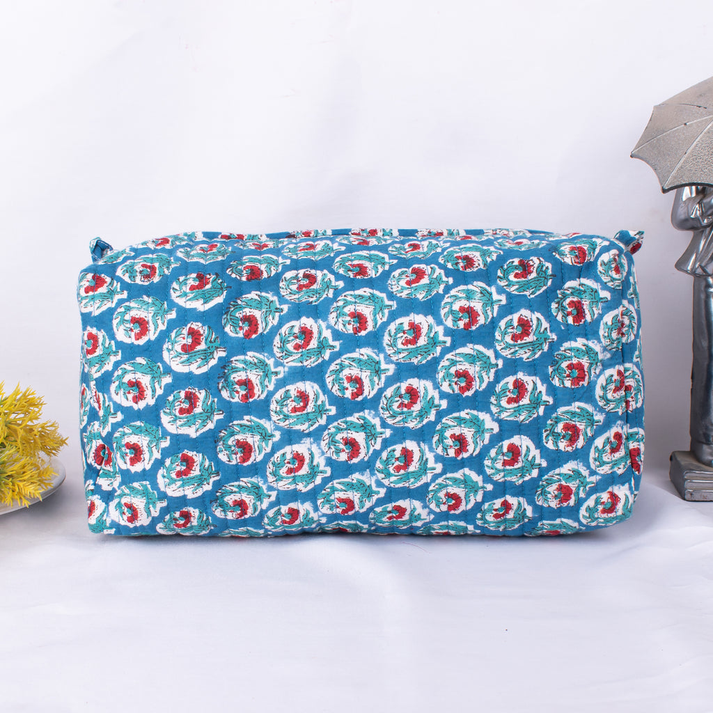 3 Set Of Zipper Pouch Bags, Print Cosmetic Bags, Cotton Makeup Bags, 100% Cotton Bags, Print Cosmetic Bags, Women Toiletry Bags