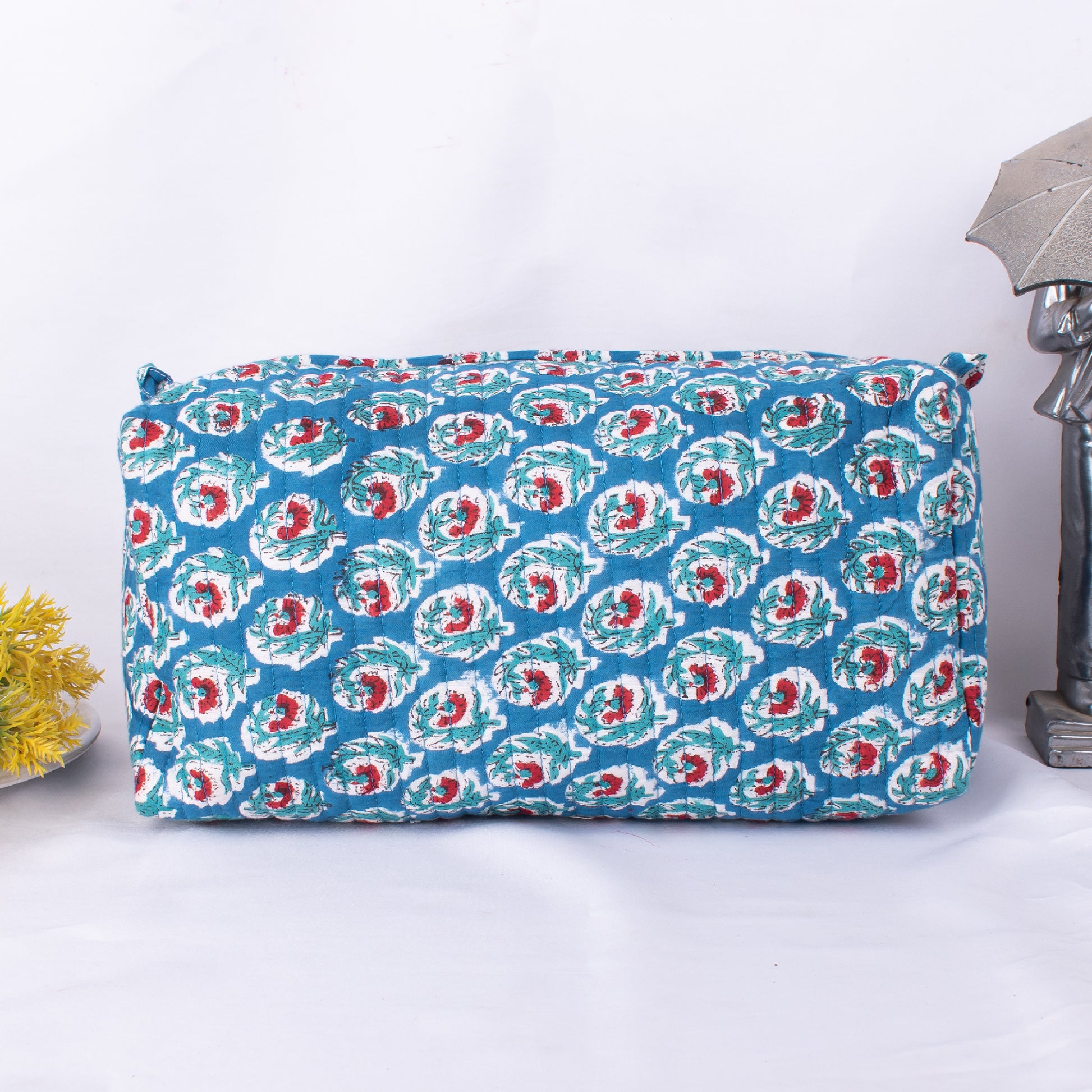 3 Set Of Zipper Pouch Bags, Print Cosmetic Bags, Cotton Makeup Bags, 100% Cotton Bags, Print Cosmetic Bags, Women Toiletry Bags