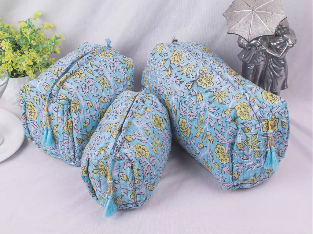 3pcs - Best Quality Cotton Makeup Bags, Lightweight Cotton Bags, Premium Cotton Fabric Bags, 3pcs Women Beauty Case Pouch