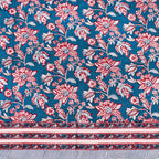 Floral Cotton Tablecloth for Dining, Block Printed Table Cover, Boho Home Decor