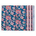 Floral Cotton Tablecloth for Dining, Block Printed Table Cover, Boho Home Decor